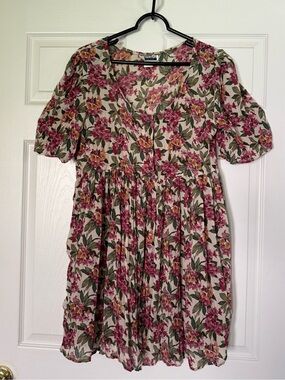 Vintage 1990s Floral Babydoll Dress from Contempo Casuals - Pink Floral